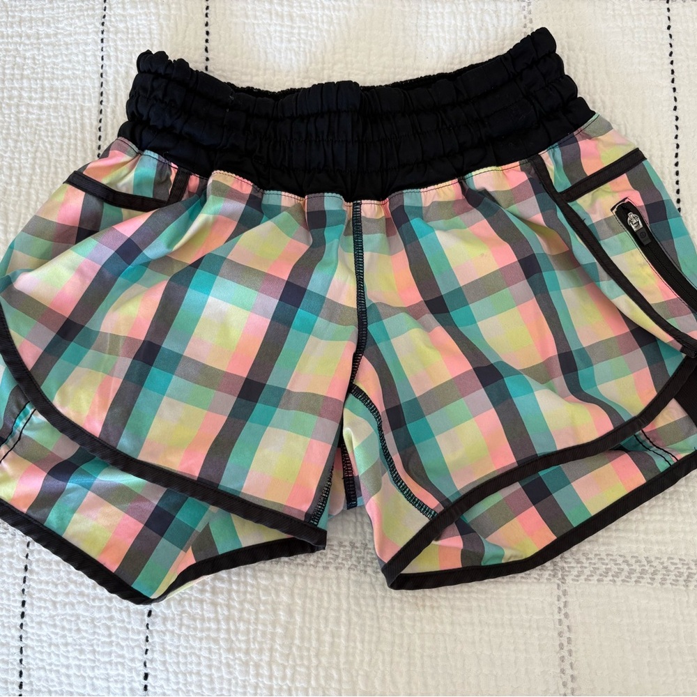 lululemon athletica Multicolor Plaid Athletic Shorts
